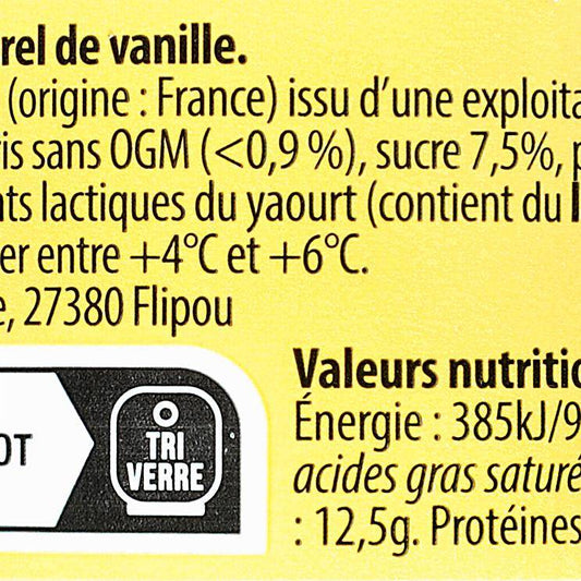 Le Yaourt brassé vanille  "La Ferme des Peupliers"