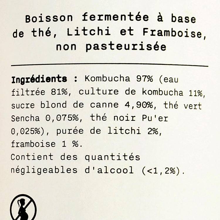 Le Kombucha litchi framboise