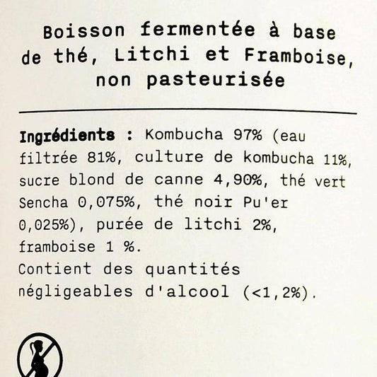 Le Kombucha litchi framboise