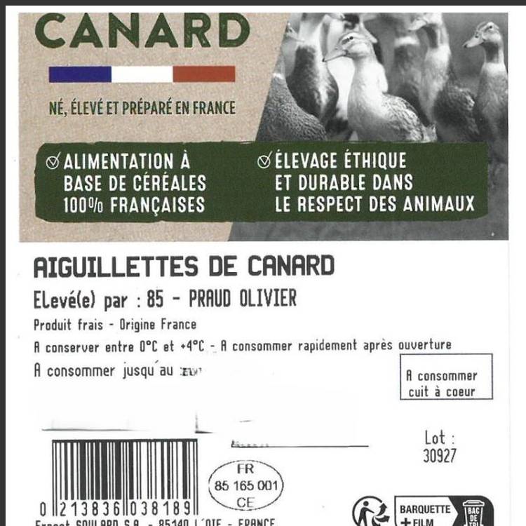 Les Aiguillettes de canard